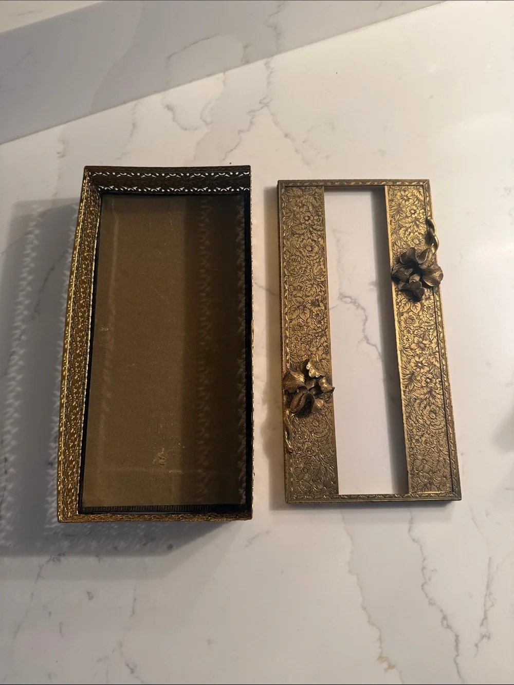 Vintage Brass Hollywood Regency Style Tissue Holder